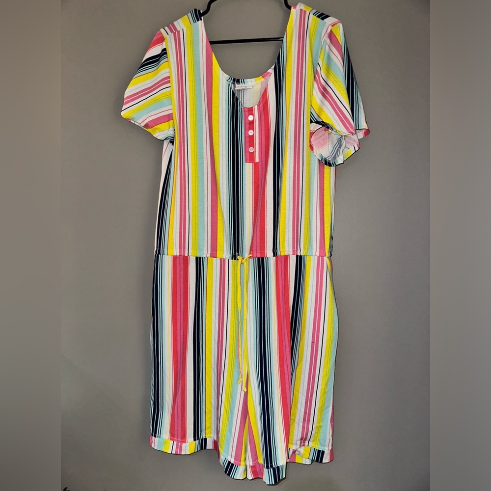 Colorful Striped Short Sleeve Romper